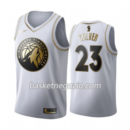 Canotte Uomo Minnesota Timberwolves Jarrett Culver 23 2019-20 Nike Bianco Golden Edition Swingman